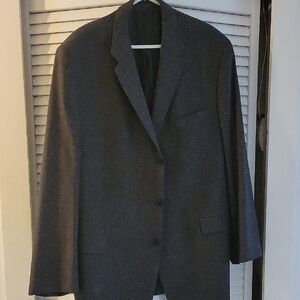 DKNY Gray Stripe Sport Coat Woolmark